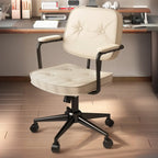 Chaise de bureau ergonomique rembourrée à boutons réglables