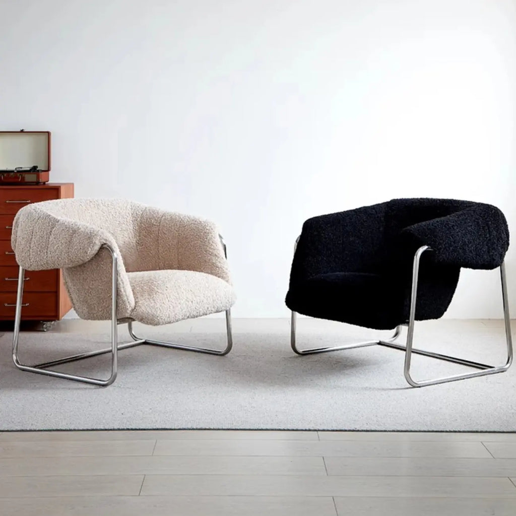Fauteuil d'appoint Sherpa moderne et simple avec accoudoirs