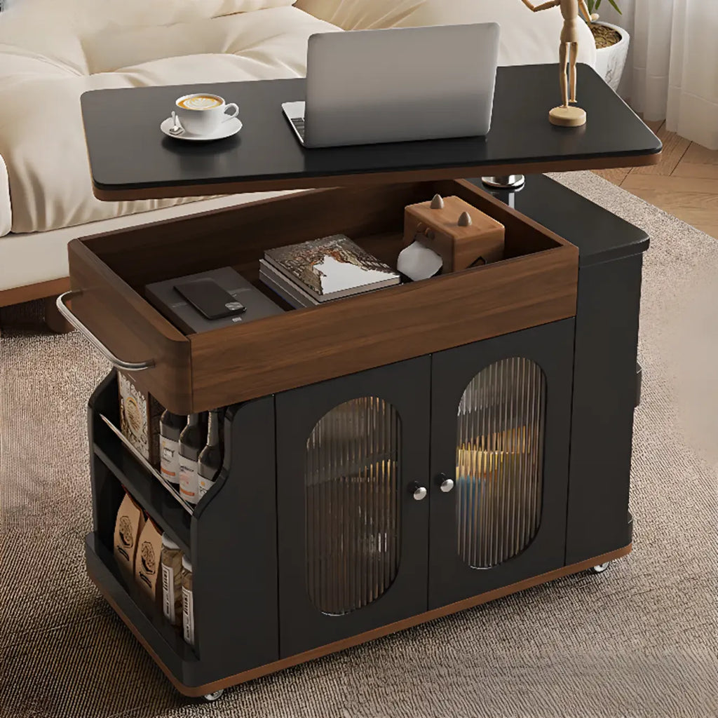 Table d'appoint pliante à plusieurs niveaux avec roulettes