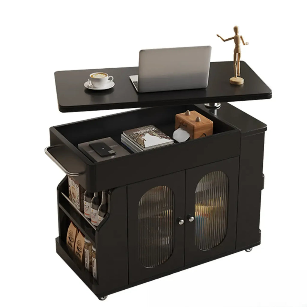 Table d'appoint pliante à plusieurs niveaux avec roulettes