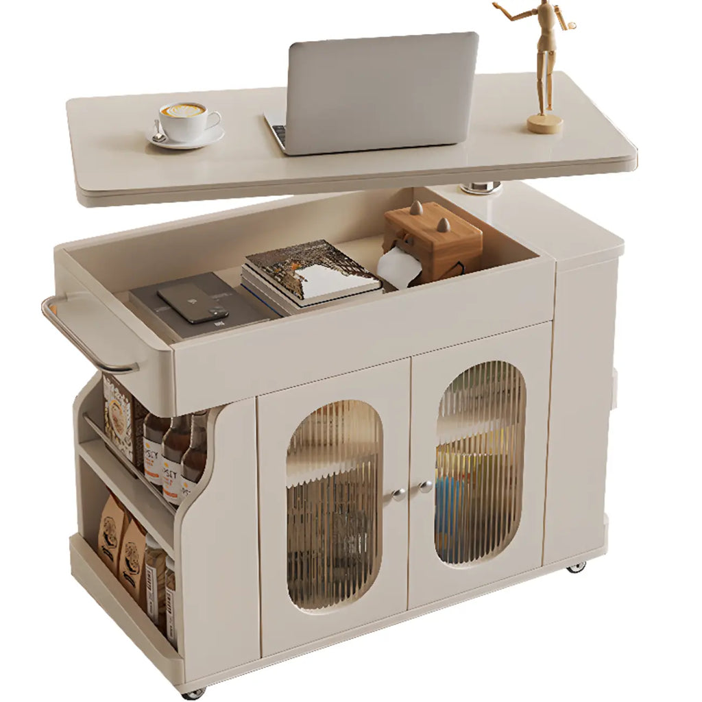 Table d'appoint pliante à plusieurs niveaux avec roulettes