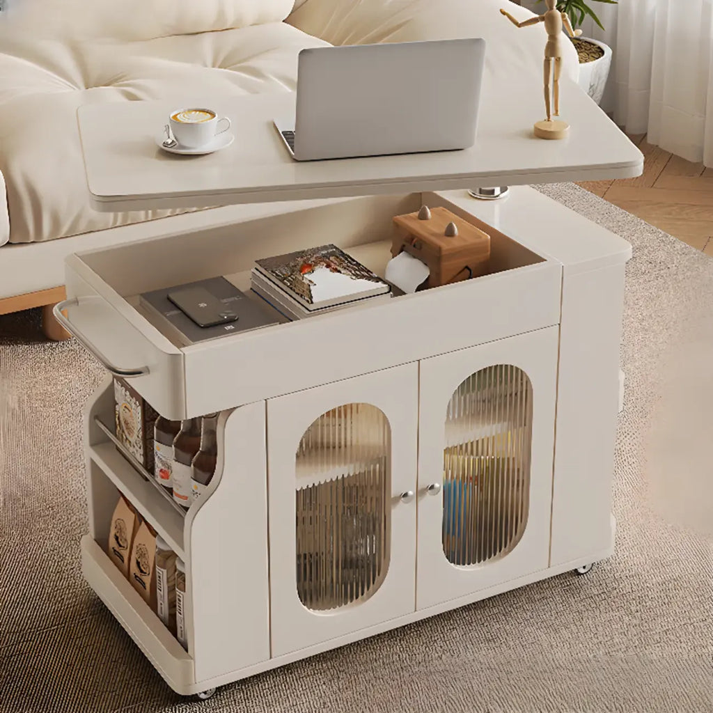 Table d'appoint pliante à plusieurs niveaux avec roulettes