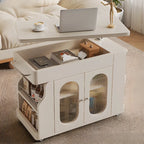 Table d'appoint pliante à plusieurs niveaux avec roulettes