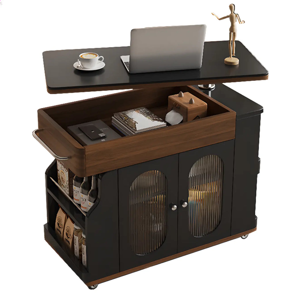 Table d'appoint pliante à plusieurs niveaux avec roulettes