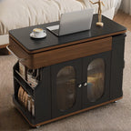 Table d'appoint pliante à plusieurs niveaux avec roulettes