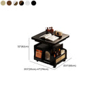 Table basse multifonctionnelle moderne en bois avec roulettes