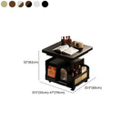 Table basse multifonctionnelle moderne en bois avec roulettes