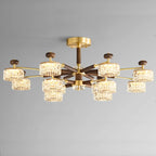 Suspension lumineuse à 2 niveaux avec abat-jour transparent