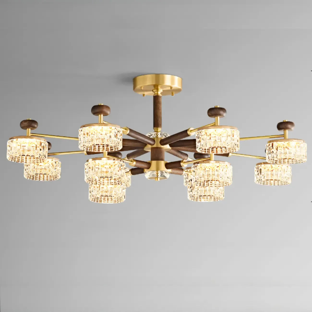 Suspension lumineuse à 2 niveaux avec abat-jour transparent