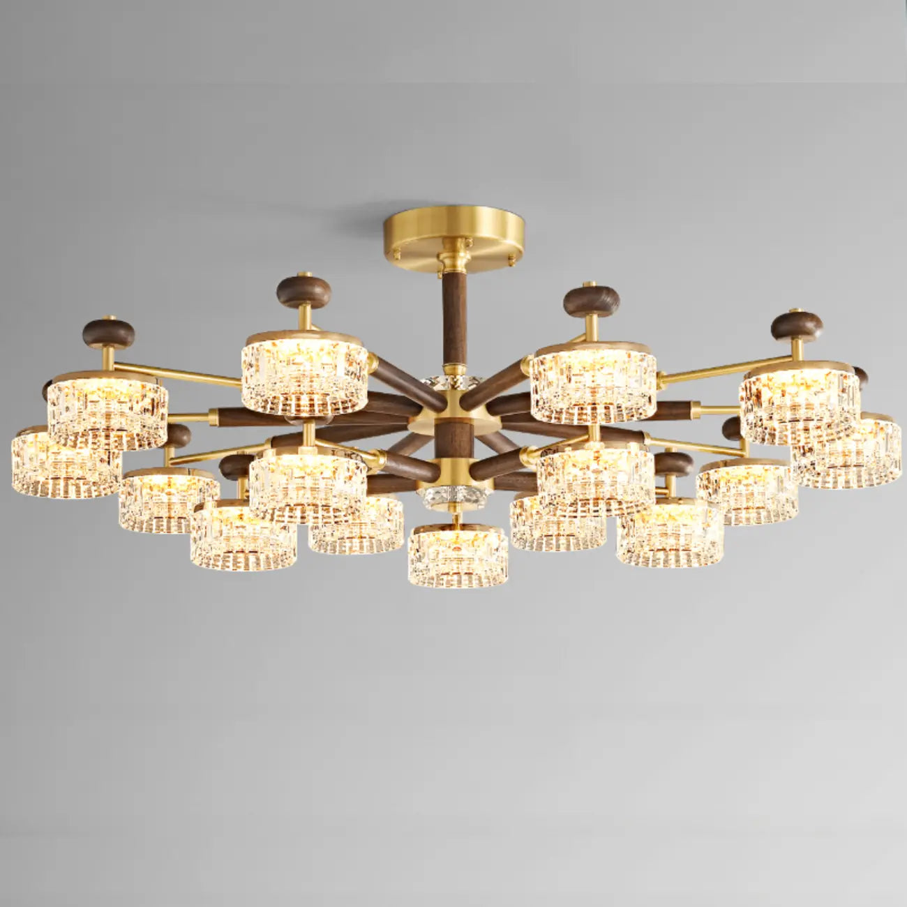 Suspension lumineuse à 2 niveaux avec abat-jour transparent