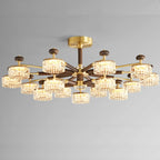 Suspension lumineuse à 2 niveaux avec abat-jour transparent