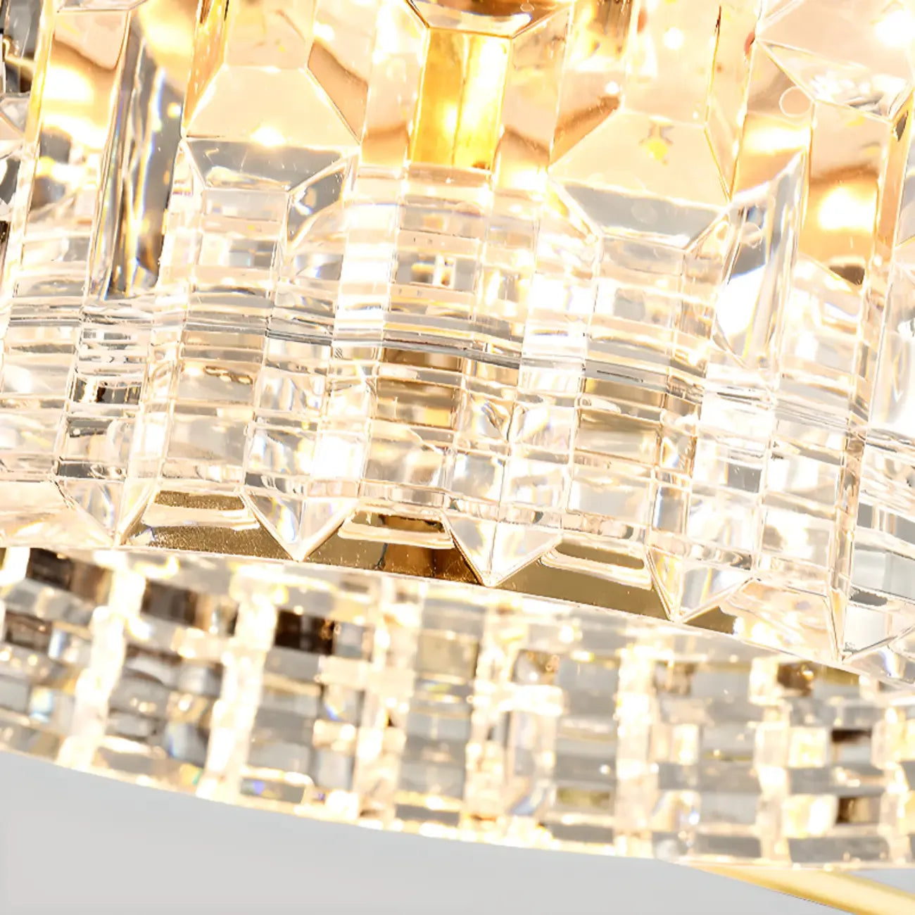 Suspension lumineuse à 2 niveaux avec abat-jour transparent