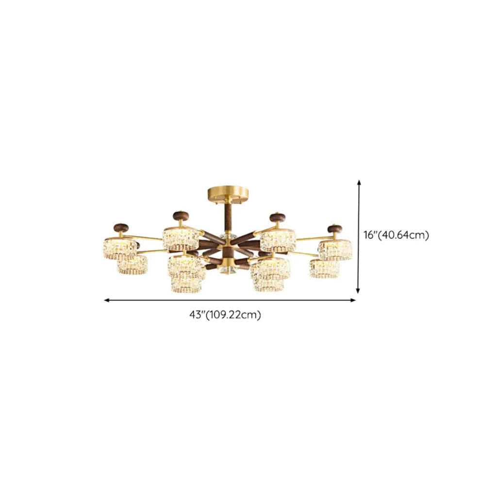 Suspension lumineuse à 2 niveaux avec abat-jour transparent
