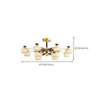 Suspension lumineuse à 2 niveaux avec abat-jour transparent