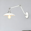 Applique murale en métal blanc à bras articulé réglable avec abat-jour interchangeable