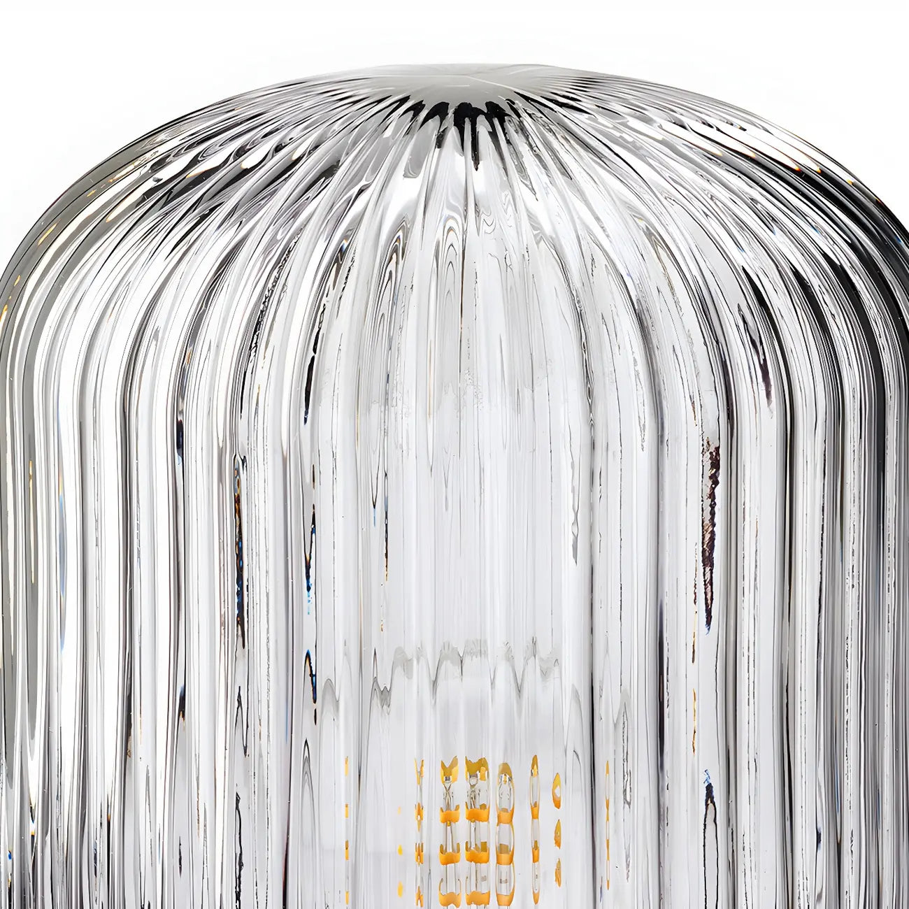 Lampe de chevet cylindrique en verre et laiton de style milieu du siècle