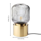 Lampe de chevet cylindrique en verre et laiton de style milieu du siècle