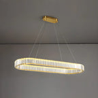 Suspension LED moderne en cristal doré pour îlot de cuisine