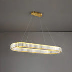 Suspension LED moderne en cristal doré pour îlot de cuisine