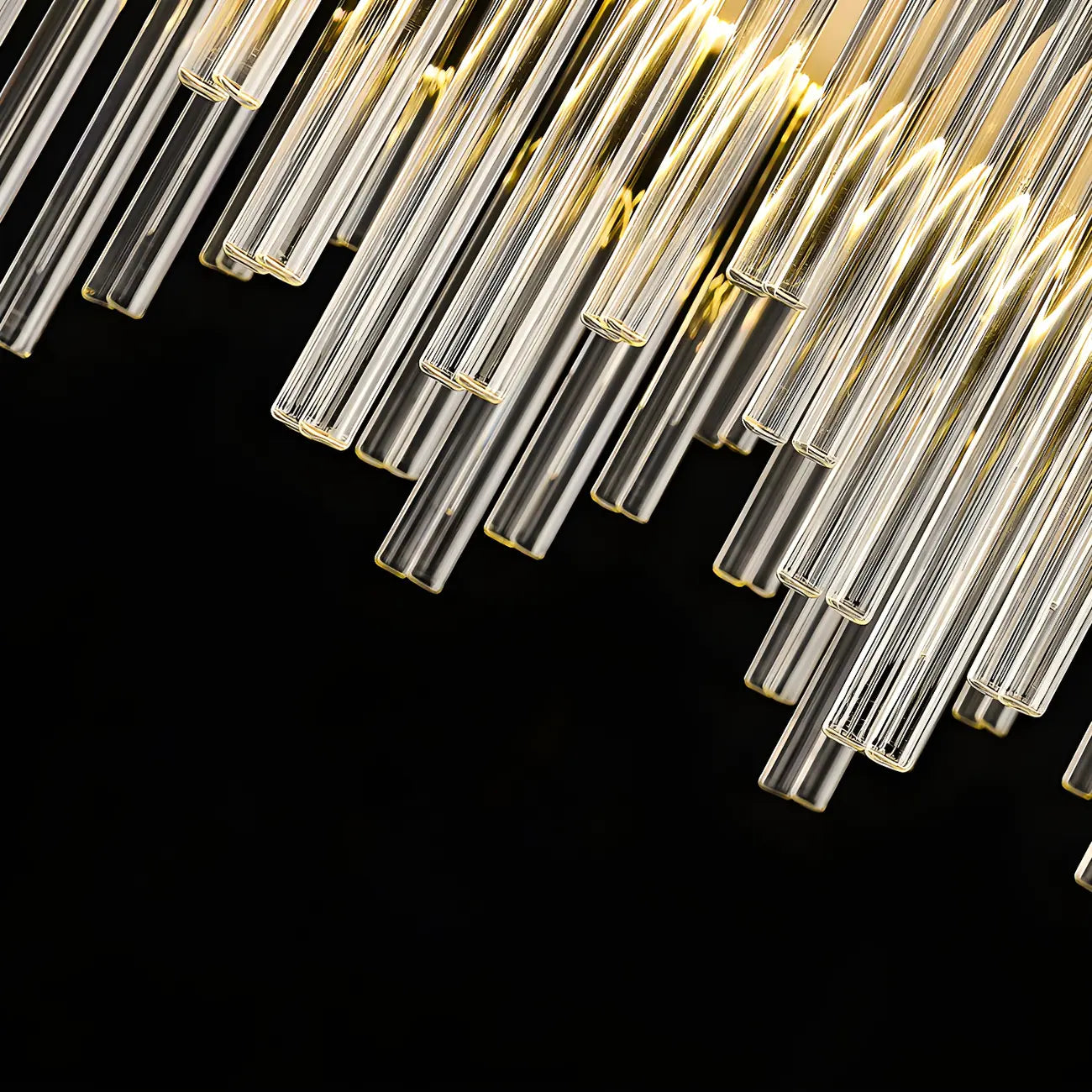 Lustre moderne en cristal à intensité variable, rond, avec éclairage LED doré