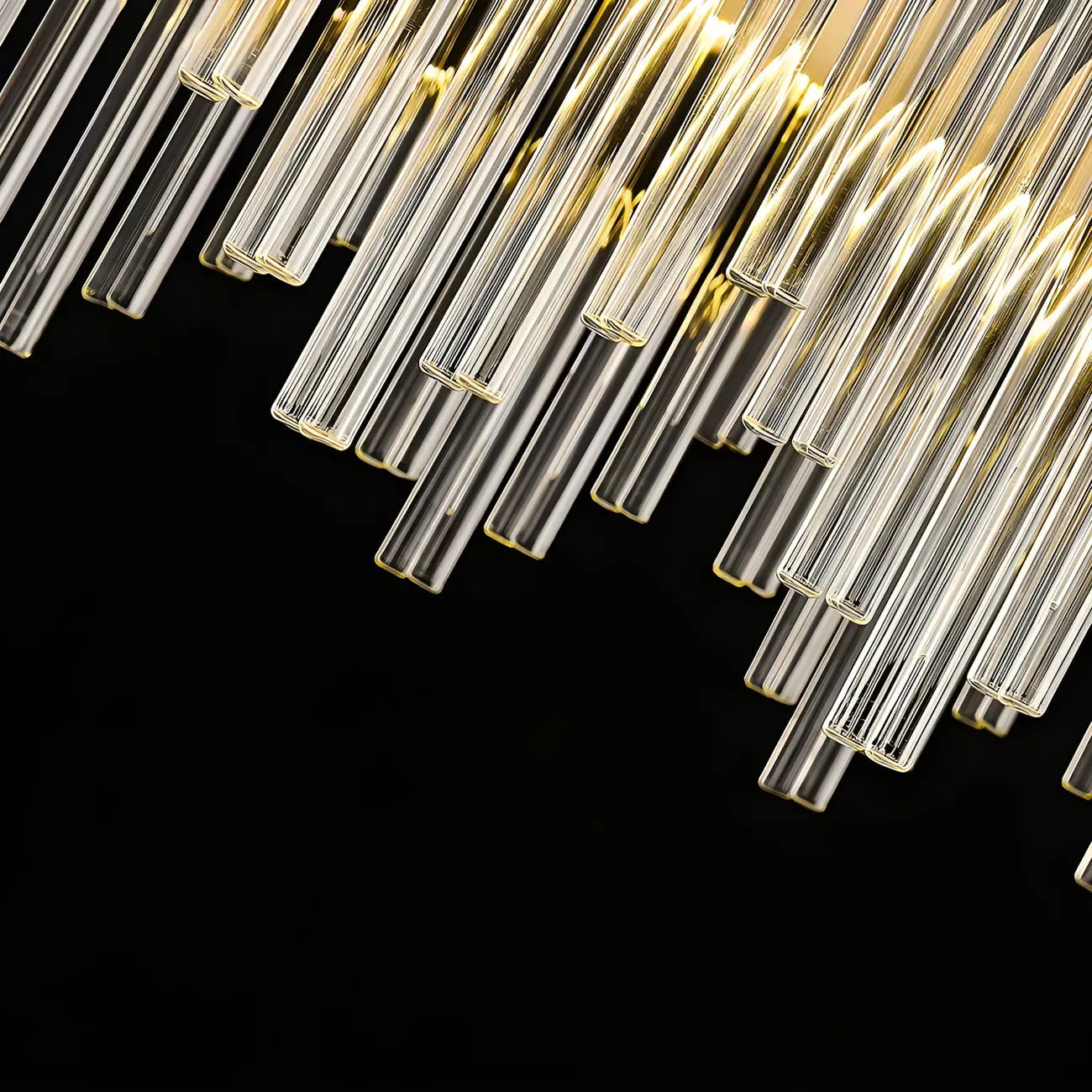 Lustre moderne en cristal à intensité variable, rond, avec éclairage LED doré