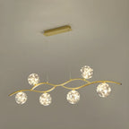 Suspension moderne réglable en verre transparent avec LED