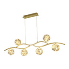 Suspension moderne réglable en verre transparent avec LED