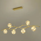 Suspension moderne réglable en verre transparent avec LED