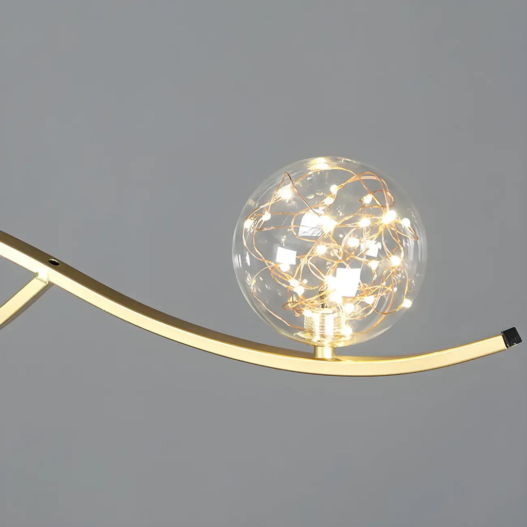 Suspension moderne réglable en verre transparent avec LED