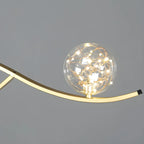 Suspension moderne réglable en verre transparent avec LED