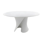 Table basse ronde moderne abstraite en bois de couleur unie