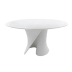 Table basse ronde moderne abstraite en bois de couleur unie