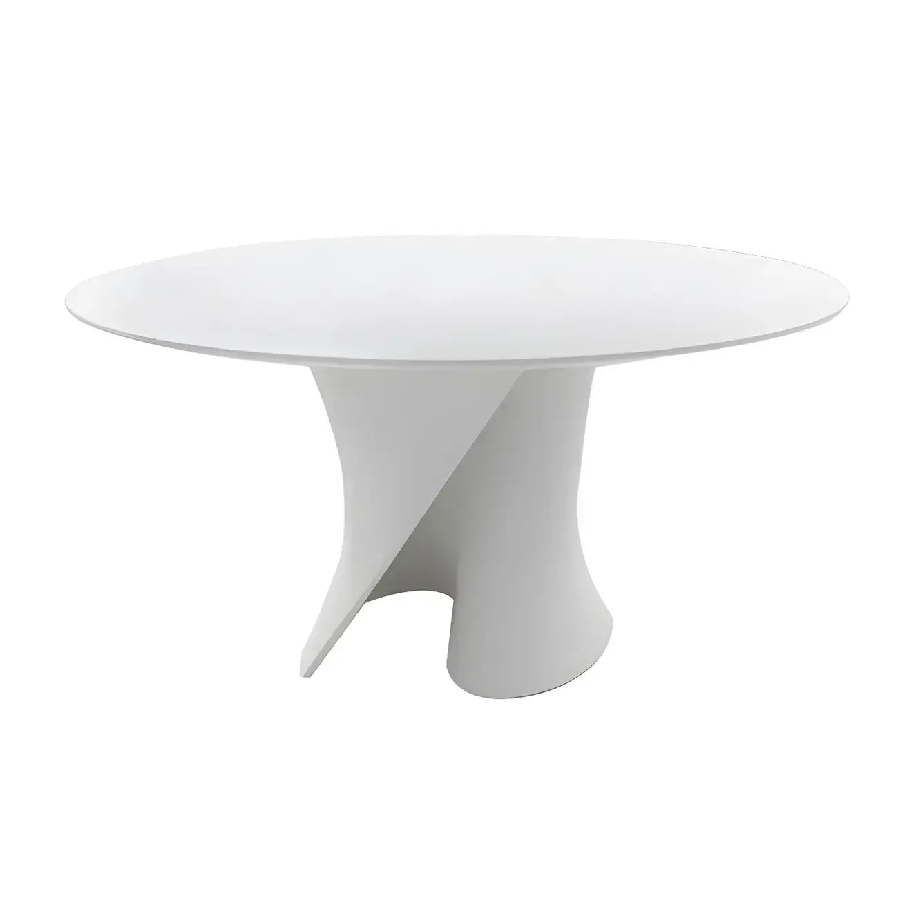 Table basse ronde moderne abstraite en bois de couleur unie