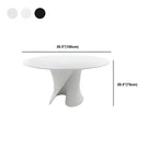 Table basse ronde moderne abstraite en bois de couleur unie