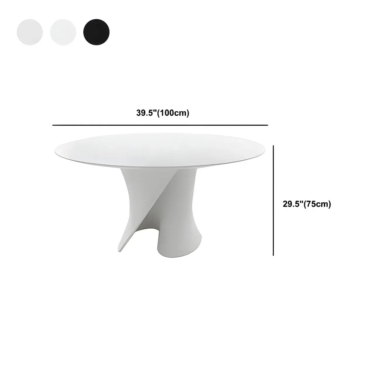 Table basse ronde moderne abstraite en bois de couleur unie