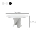 Table basse ronde moderne abstraite en bois de couleur unie