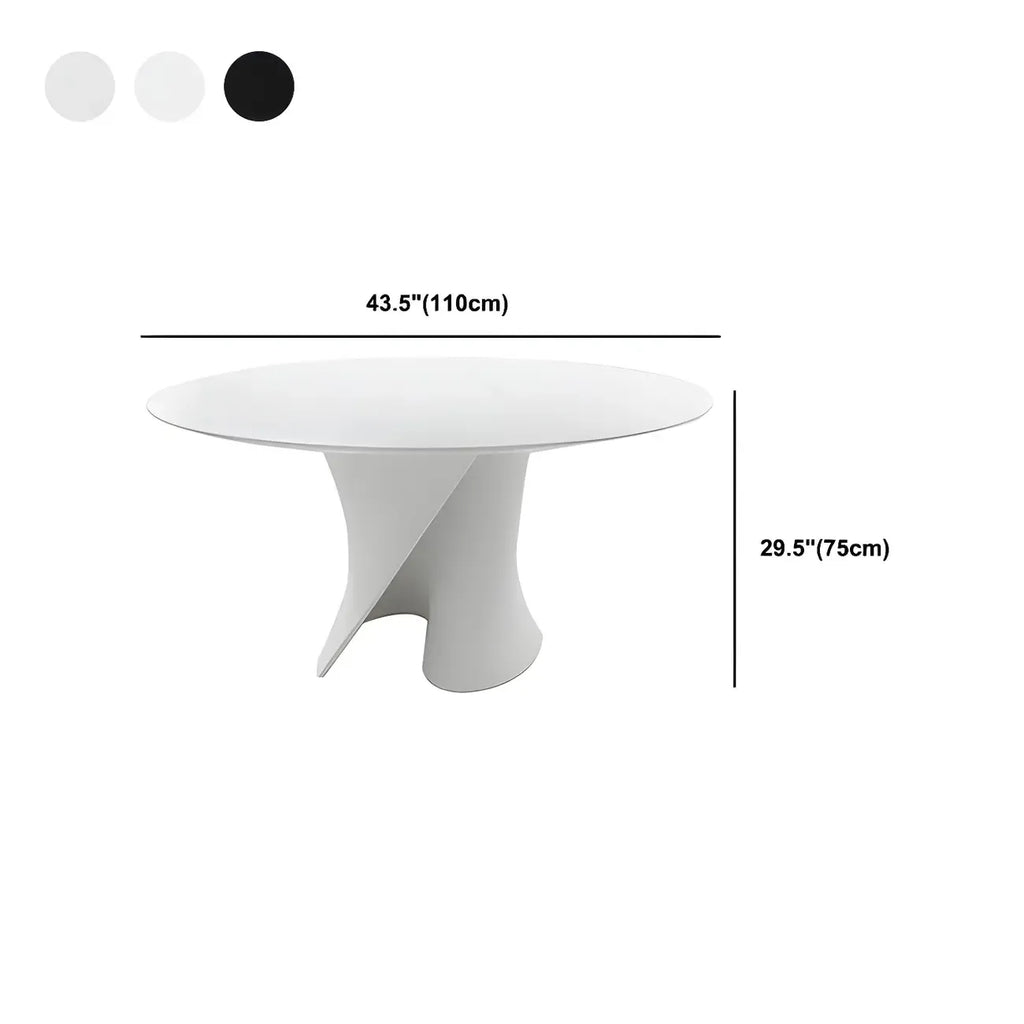 Table basse ronde moderne abstraite en bois de couleur unie