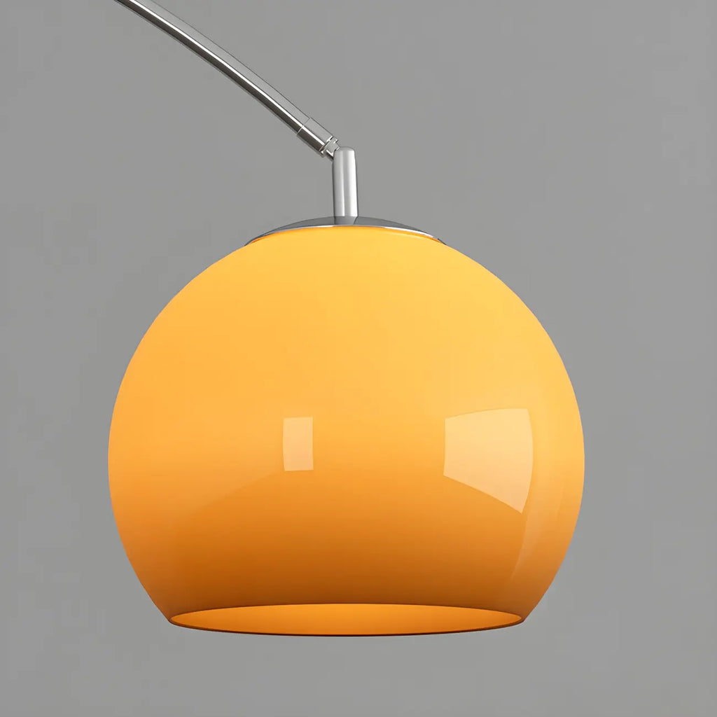 Lampadaire en acier arqué avec dôme en verre de style nordique