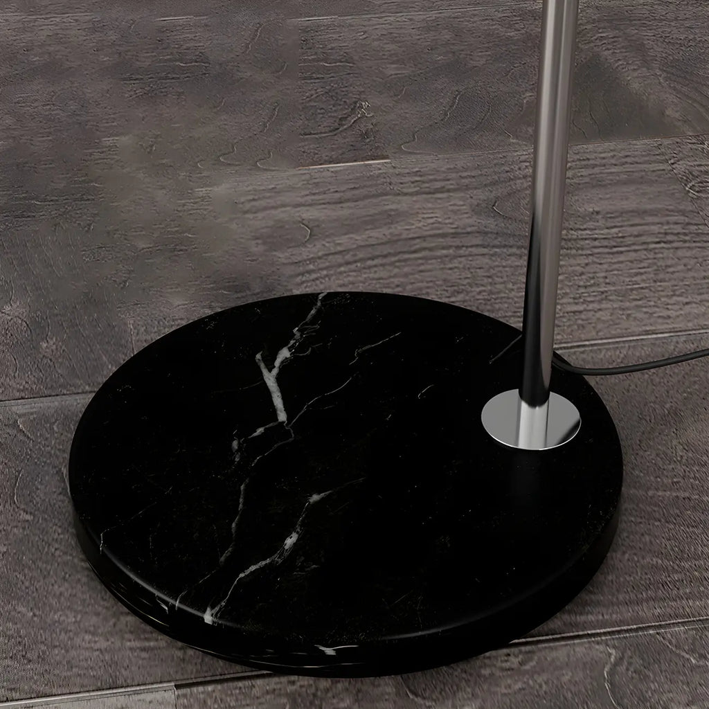 Lampadaire en acier arqué avec dôme en verre de style nordique