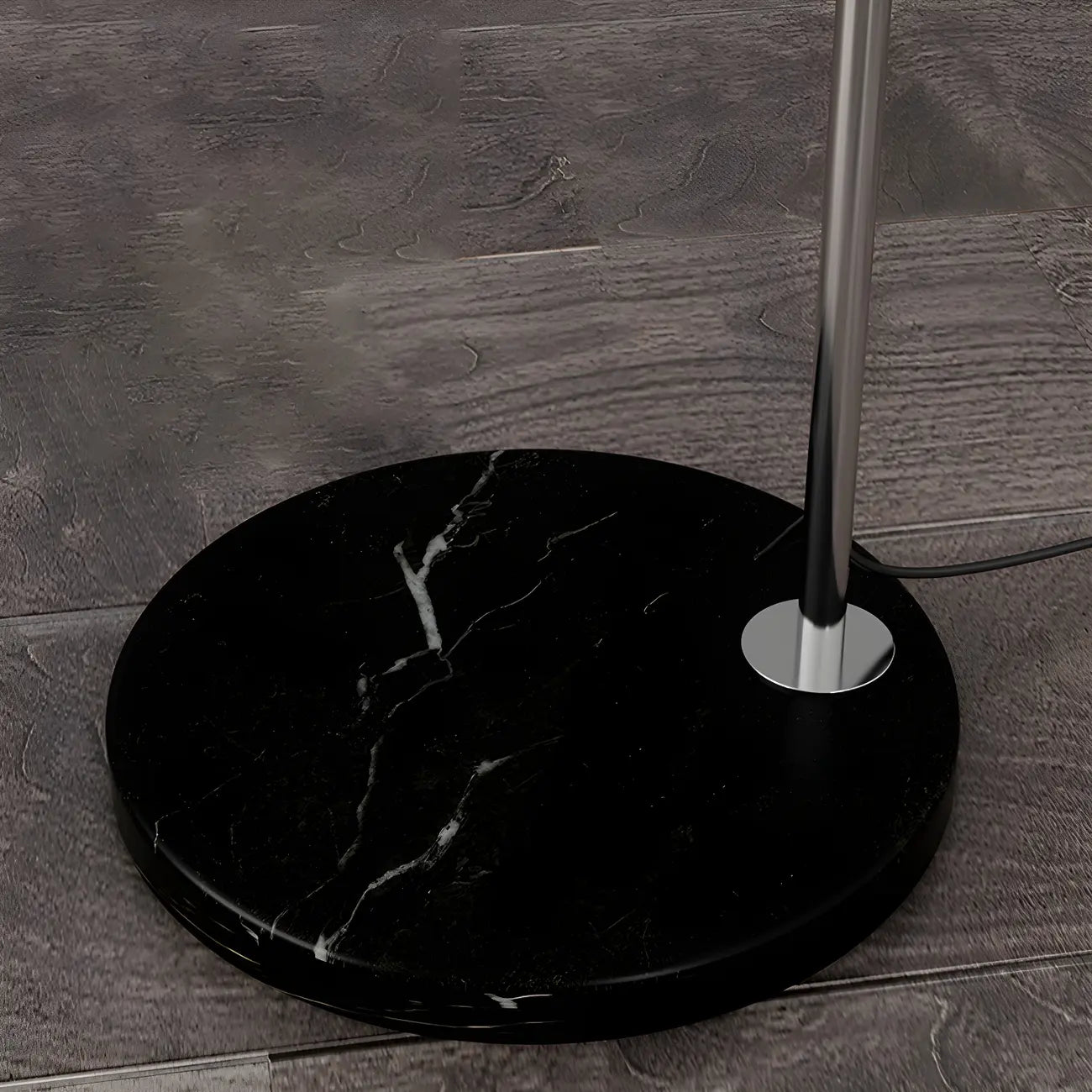 Lampadaire en acier arqué avec dôme en verre de style nordique