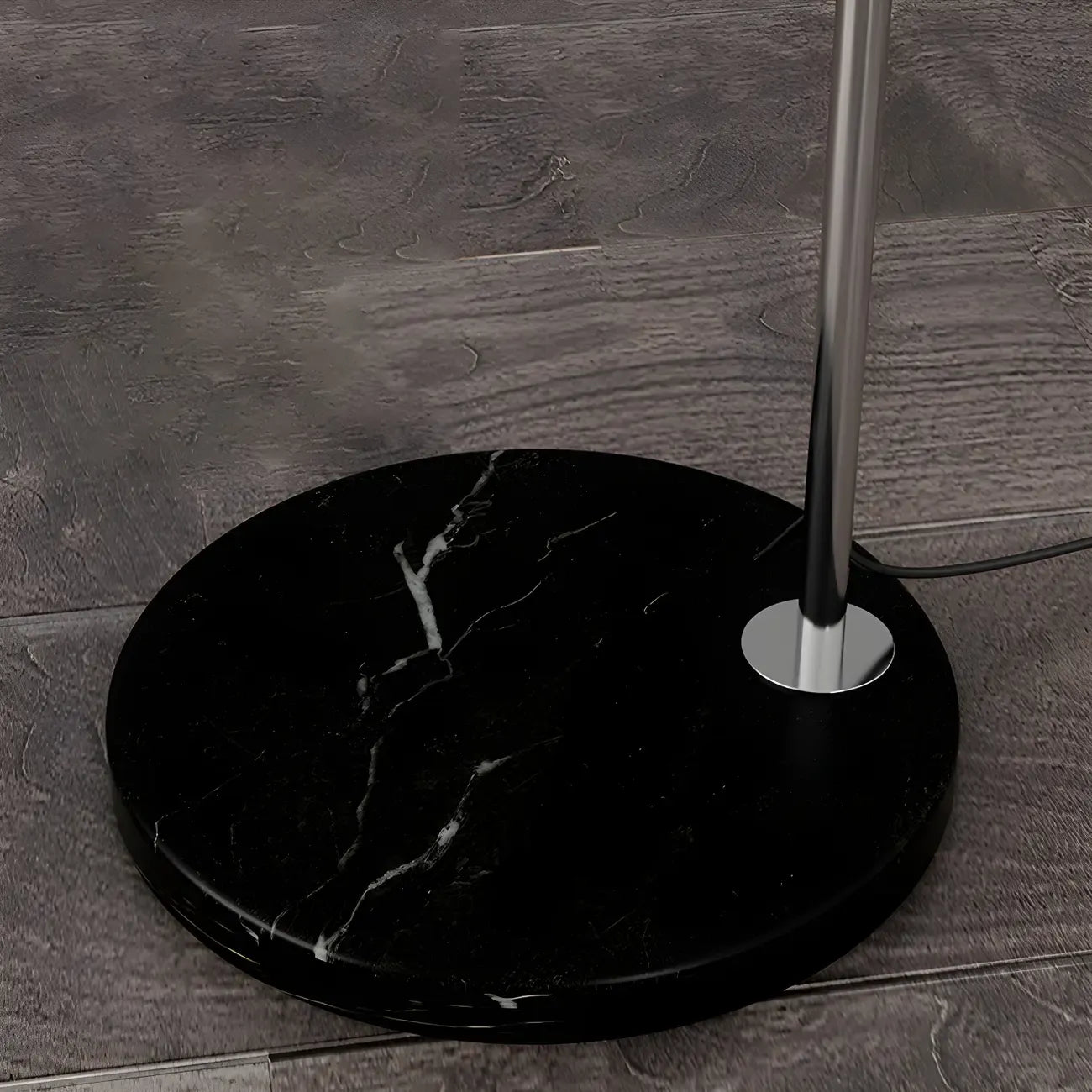 Lampadaire en acier arqué avec dôme en verre de style nordique