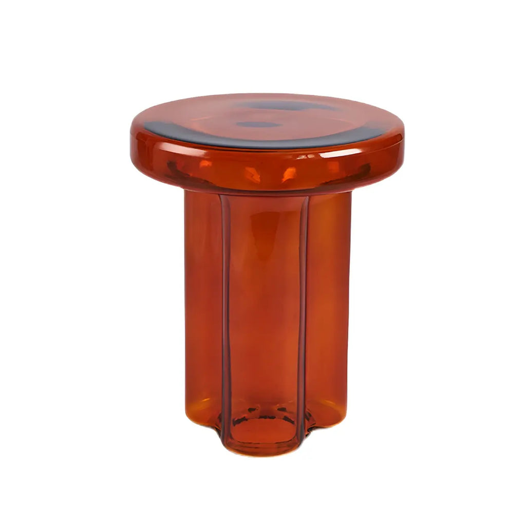 Table basse ronde en verre transparent, simple et moderne