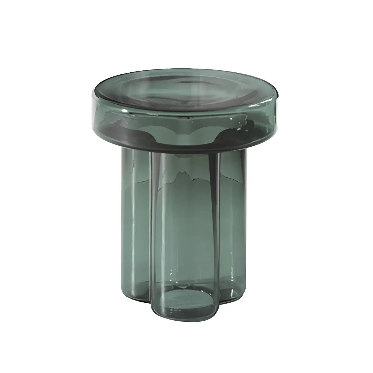 Table basse ronde en verre transparent, simple et moderne