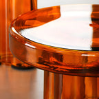 Table basse ronde en verre transparent, simple et moderne