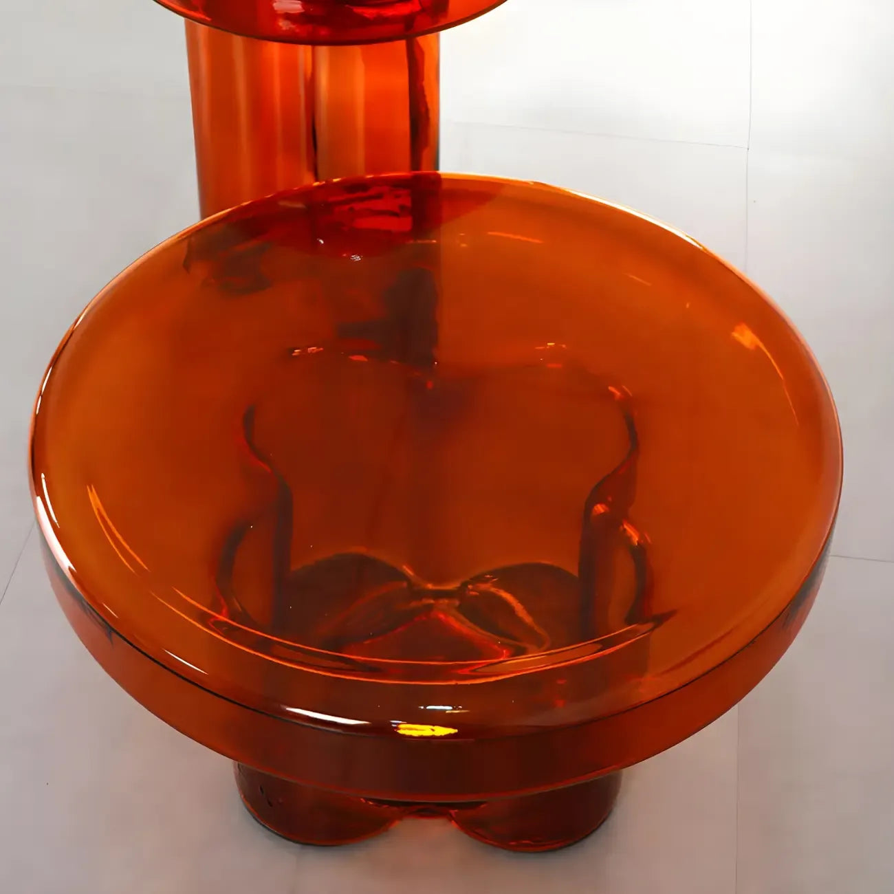 Table basse ronde en verre transparent, simple et moderne