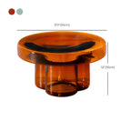 Table basse ronde en verre transparent, simple et moderne