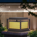 Lampadaires solaires extérieurs en métal à grille lumineuse tricolore