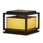 Lampadaires solaires extérieurs en métal à grille lumineuse tricolore