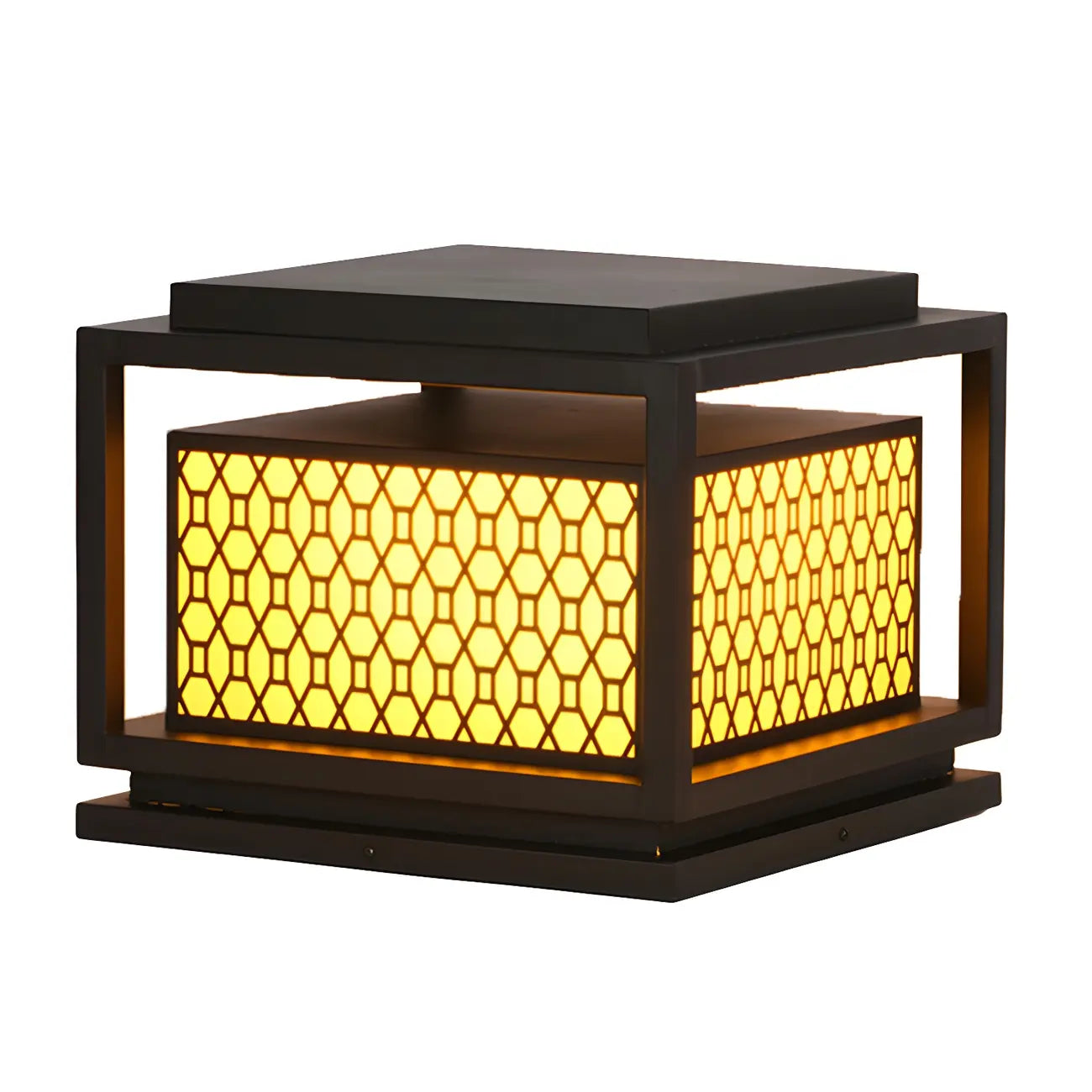 Lampadaires solaires extérieurs en métal à grille lumineuse tricolore