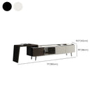 Meuble TV extensible latéral en pierre noire 71 avec tiroirs